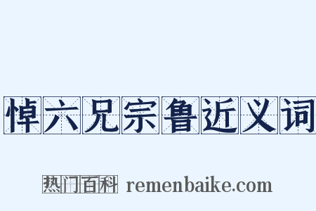 悼六兄宗鲁近义词是什么意思的图片